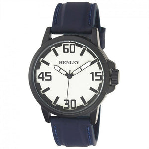 Henley Men's 3D Dial Silicone Sports Watch Blue