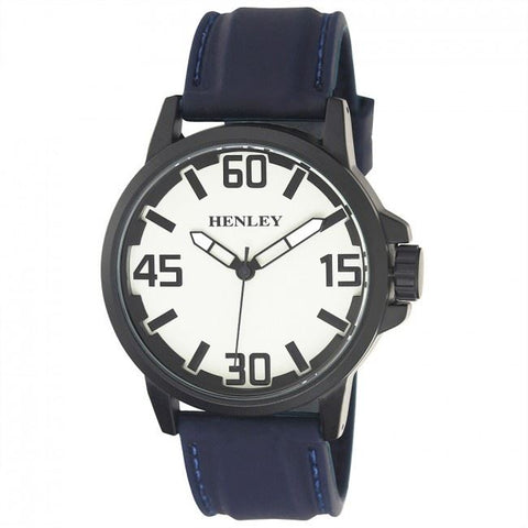 Henley Men's 3D Dial Silicone Sports Watch Blue