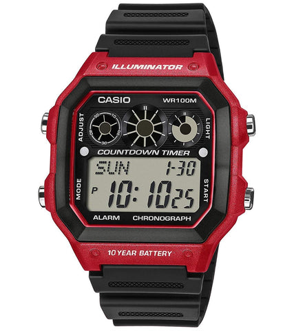 Casio Men's Digital illuminator Rubber Strap Watch