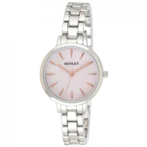 Henley Ladies Mother of Pearl Bracelet Watch-Pink