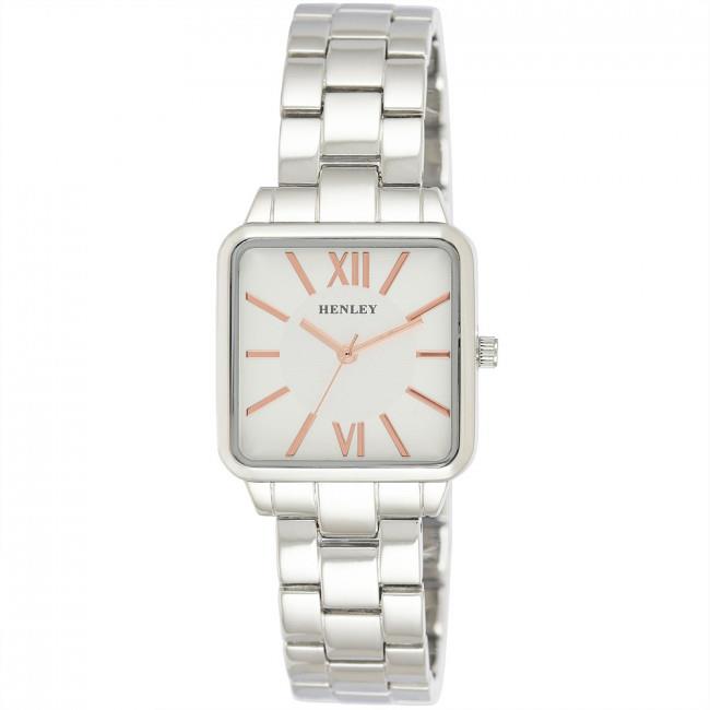 Henley Ladies Classic Square Bracelet Watch-Silver