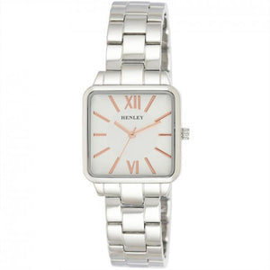 Henley Ladies Classic Square Bracelet Watch-Silver