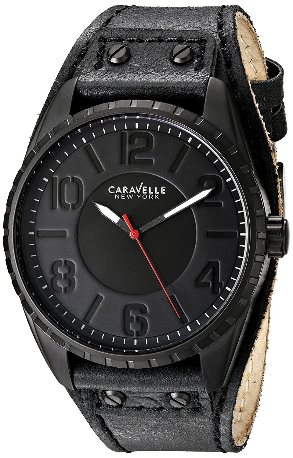 Caravelle by Bulova Men's New York Analog Display Quartz Black Watch