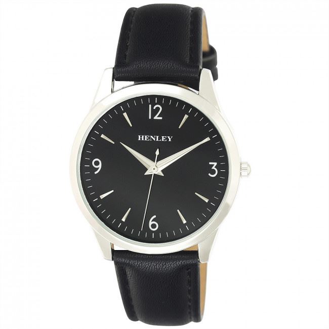Henley Men's Contemporary City Watch Leather Strap Watch