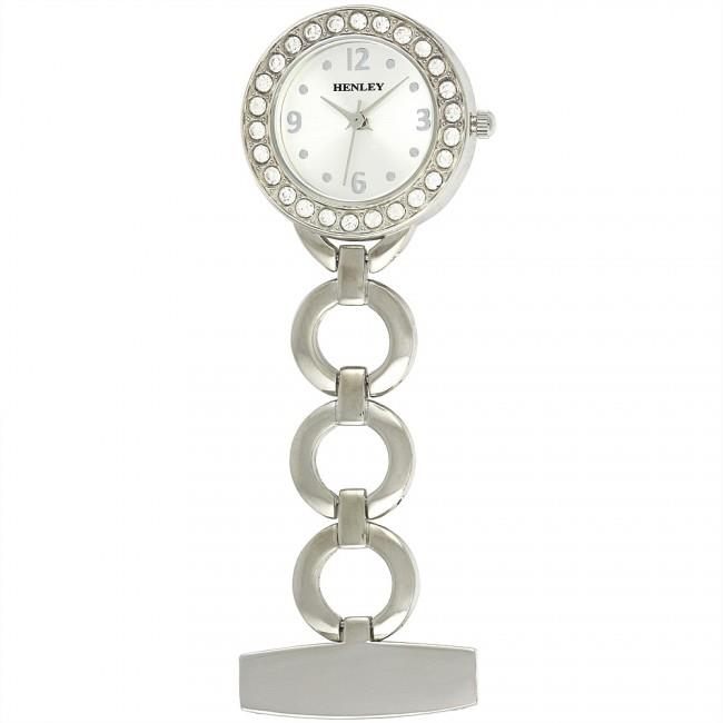 Henley Ladies Fashion Jewellery Fob Watch White Silver