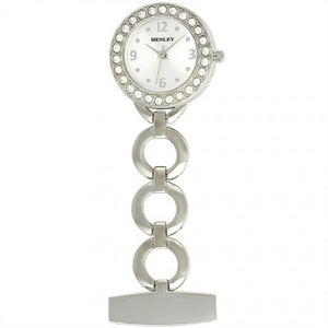 Henley Ladies Fashion Jewellery Fob Watch White Silver