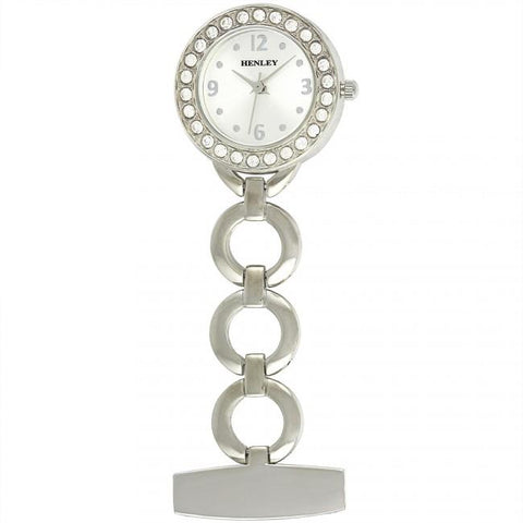 Henley Ladies Fashion Jewellery Fob Watch White Silver